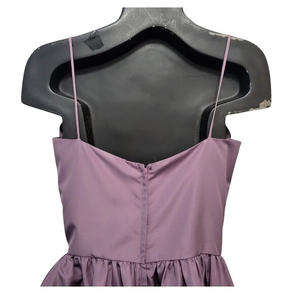 Vintage EVE OF MILADY Lavender Satin Prom Gown 1970s ILGWU - Picture 8 of 12